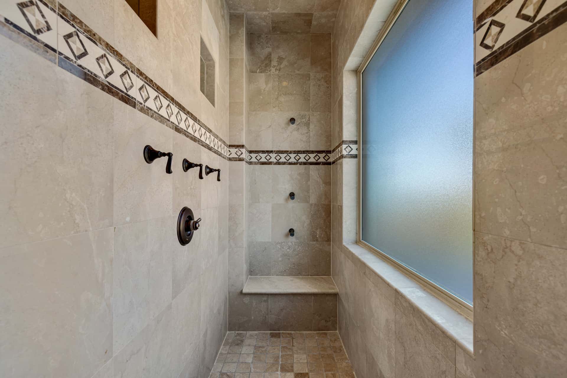 shower in primary bathroom