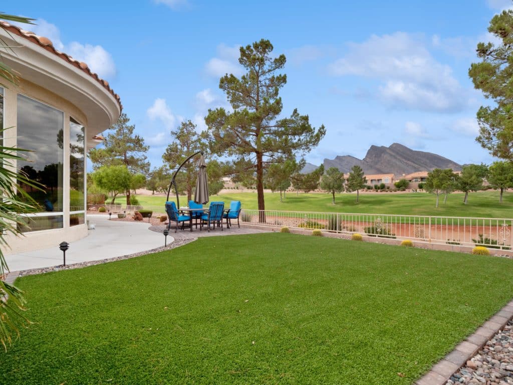 back yard turf, with golf course and mountain views